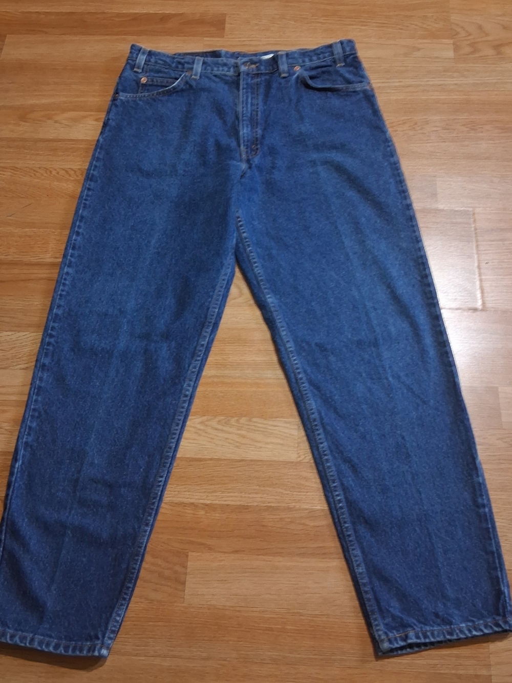 Relaxed Fit Men's Denim Jeans in Deep Blue